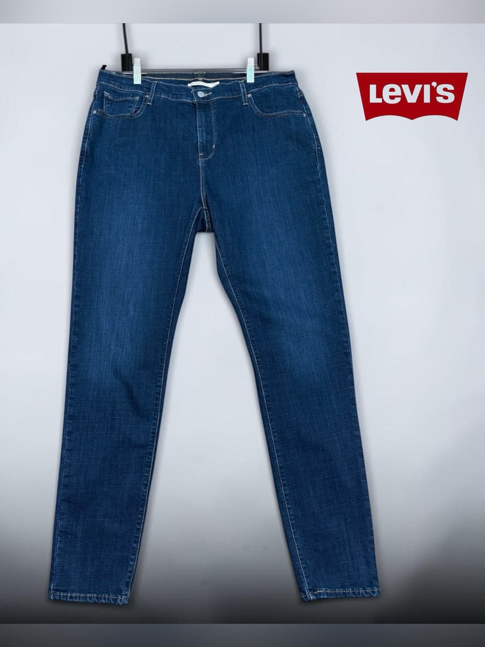 Levi’s 721 High Rise Skinny Jeans, 18W Plus Size, Dark Wash Stretch